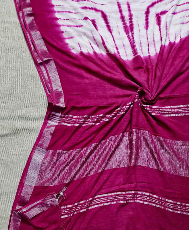 Pink Shibori Tie Dye cotton slub  Blouse