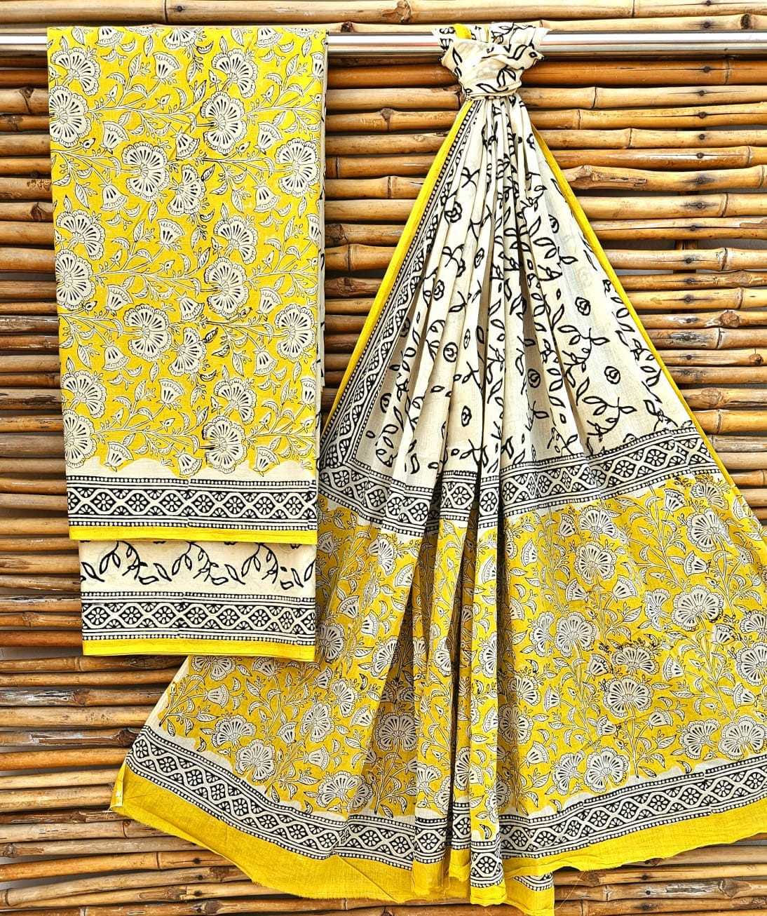 Jaipuri Hand-Block Print Cotton Suit Set