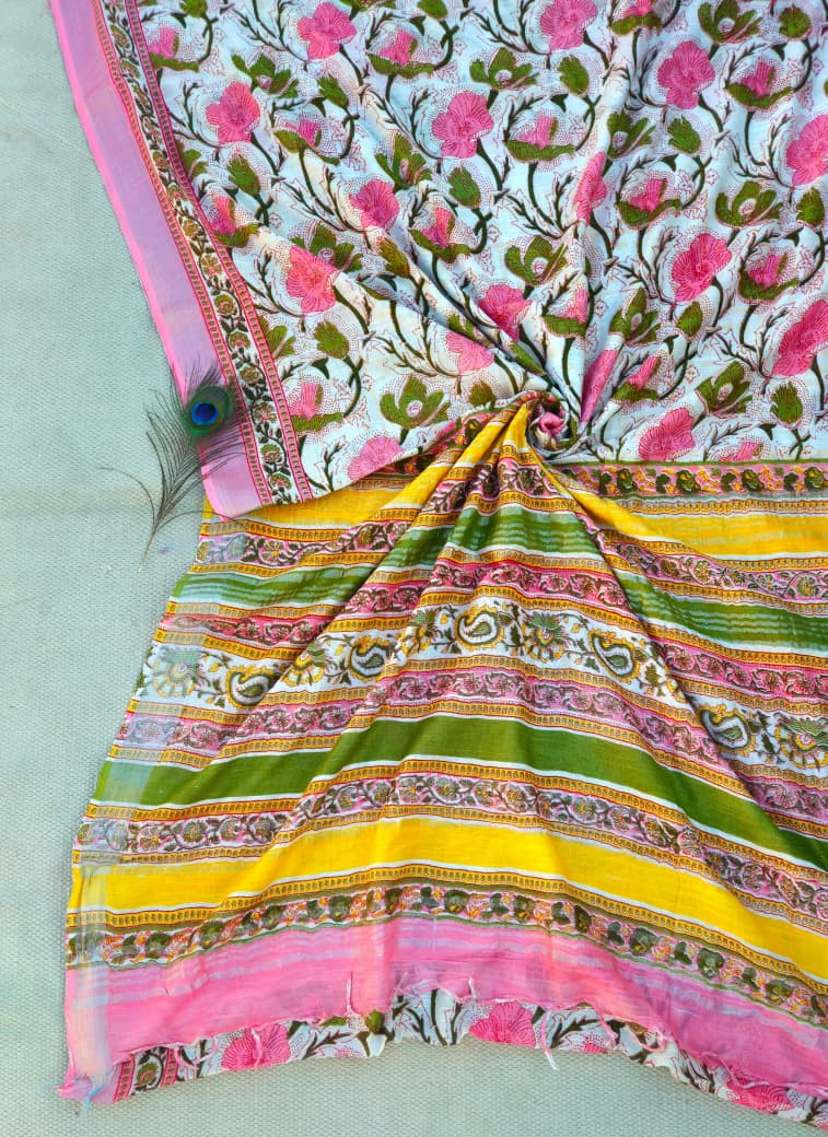 938005 Royal Kashmiri Pashmina Silk Pink Saree with Heavy Blouse